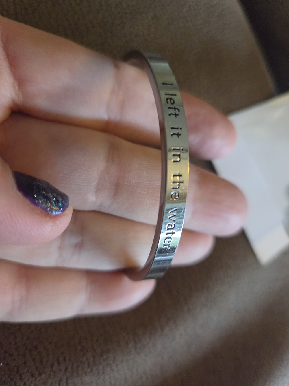 Engraved Cuff Bracelet - Silver
